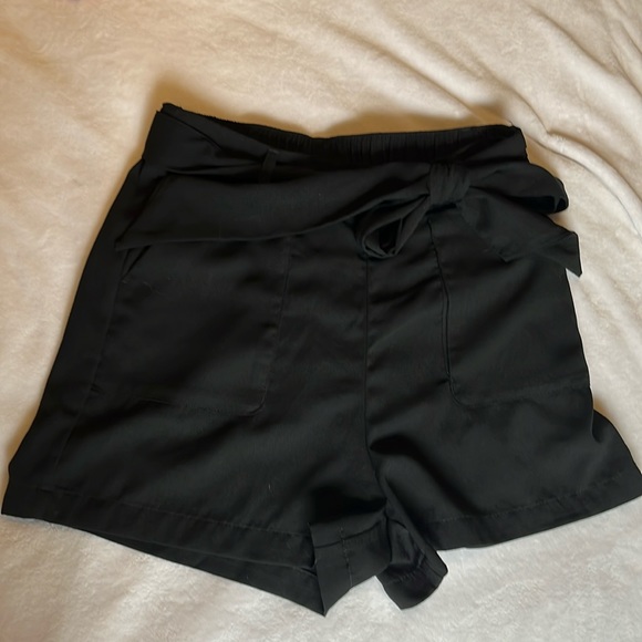 A New Day Black Tie-Waist Shorts - Picture 1 of 3